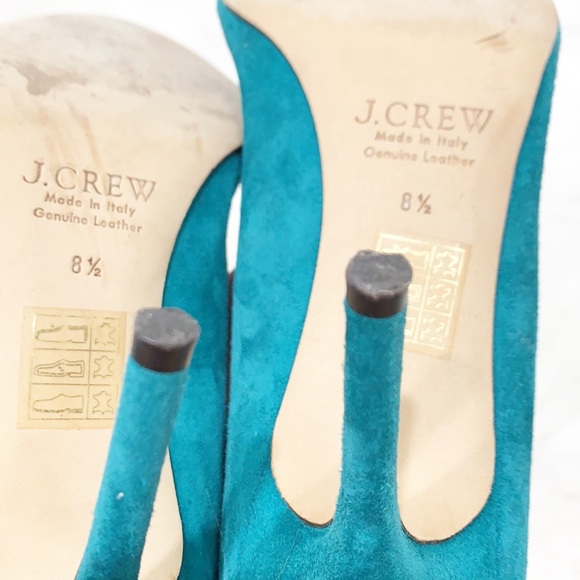 J. Crew Elsie Suede Heels in Hedgerow Green sz 8.5 - Picture 7 of 15